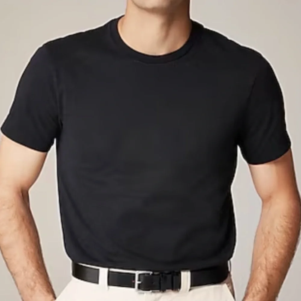 NWT J Crew Men’s Broken In Short Sleeve Tee Black L - Deodorant Marks Needs Wash